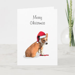 Welsh Pembroke Corgi Vrolijk kerstfeest Feestdagen Kaart