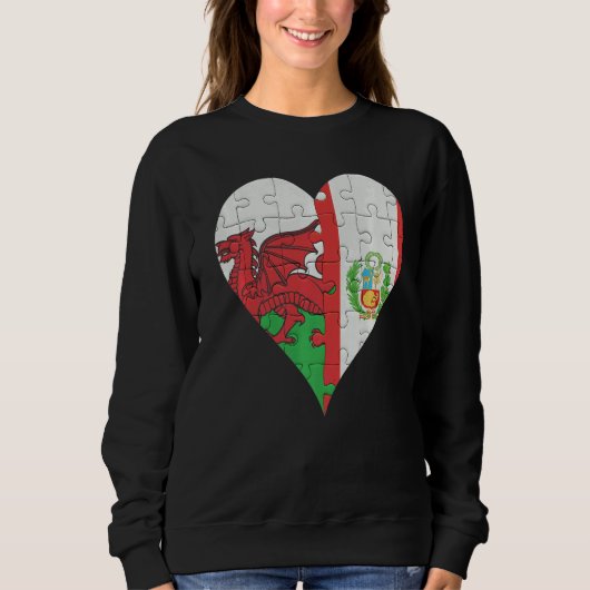 Welsh Peruvian Flag Heart Trui (Voorkant)