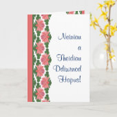 Welsh Pink Water Lilies Grandouders Day Kaart (Gele Bloem)