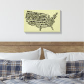 Welsh Placenames American Map Canvas Print (Insitu (Slaapkamer))