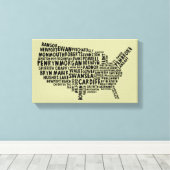 Welsh Placenames American Map Canvas Print (Insitu (Houten vloer))