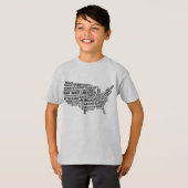 Welsh Placenames in de Amerikaanse Word Art T-shirt (Voorkant volledig)