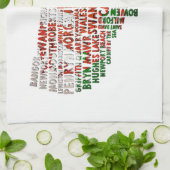 Welsh Placenames in de Amerikaanse Word Art Theedoek (Gevouwen)