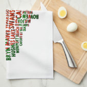 Welsh Placenames in de Amerikaanse Word Art Theedoek (Quarter Fold)