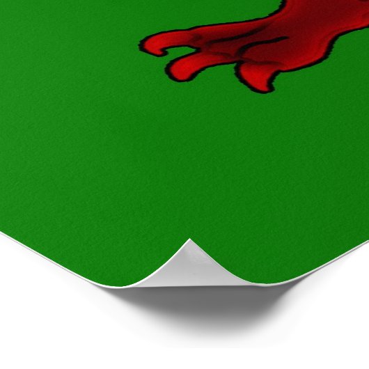 Welsh Poem Poster - Print Welsh Dragon (Hoek)