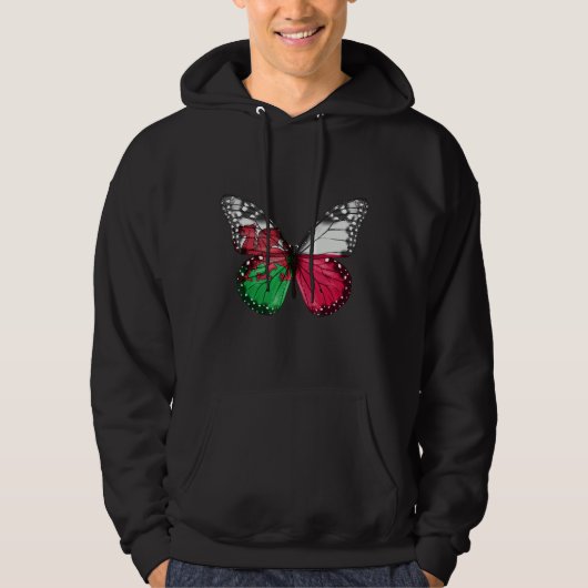 Welsh Poland Flag Butterfly Hoodie (Voorkant)