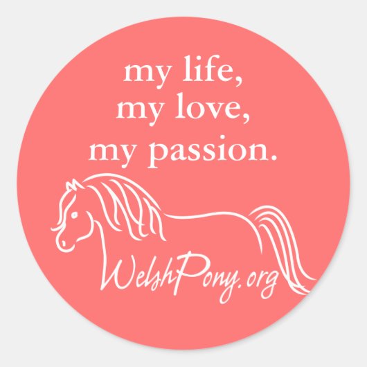 Welsh Pony & Cob Society of America Ronde Sticker (Voorkant)