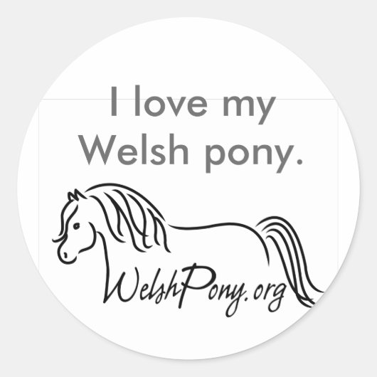 Welsh Pony & Cob Society Ronde Sticker (Voorkant)