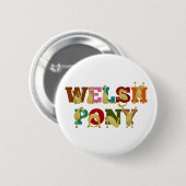 Welsh Pony met kleurrijke tekst Ronde Button 5,7 Cm (Voorkant /achterkant)