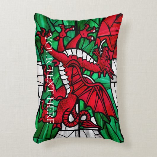 Welsh Red Dragon Flag Accent Kussen (Voorkant(Verticaal))