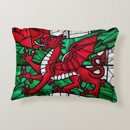 Welsh Red Dragon Flag Accent Kussen (Achterkant)