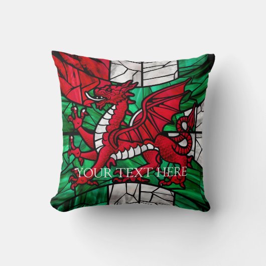 Welsh Red Dragon Flag Kussen (Voorkant)