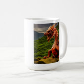 Welsh Red Dragon - Symbool van kracht en erfgoed Koffiemok (Voorkant rechts)