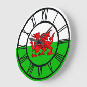 Welsh Red Dragon Wales Flag Grote Klok (Hoek)