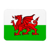 Welsh Red Dragon Wales Flag Magneet (Horizontaal)