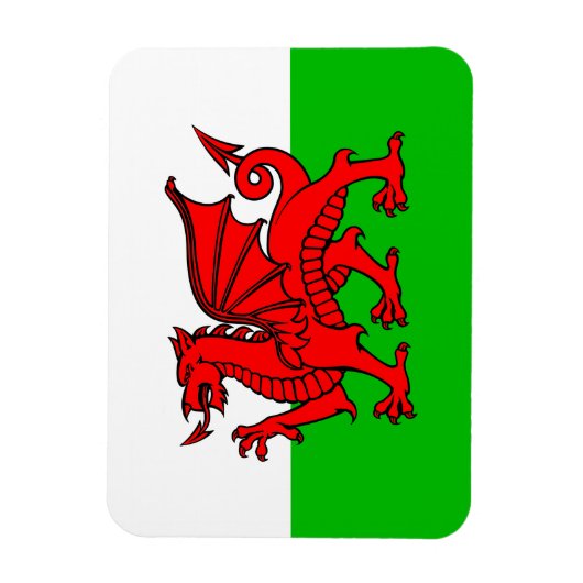 Welsh Red Dragon Wales Flag Magneet (Verticaal)