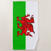 Welsh Red Dragon Wales Flag Strandlaken (Voorkant)