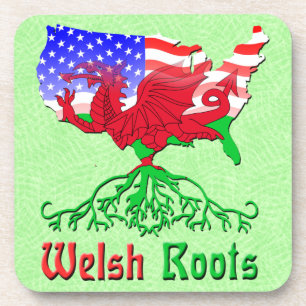 Welsh Roots, American Map Cork Onderzetters
