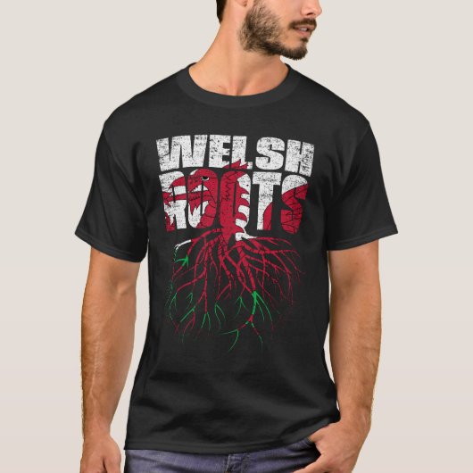 Welsh Roots Wales Heritage Flag T-shirt (Voorkant)