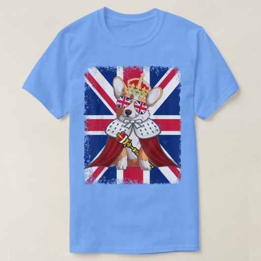 Welsh Royal Corgi United Kingdom Flag Union Jack S T-shirt (Design voorkant)