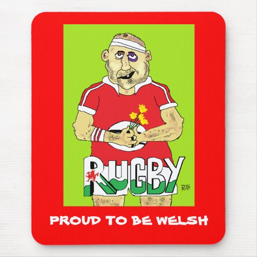 WELSH RUGBY MOUSEPAD MUISMAT (Voorkant)