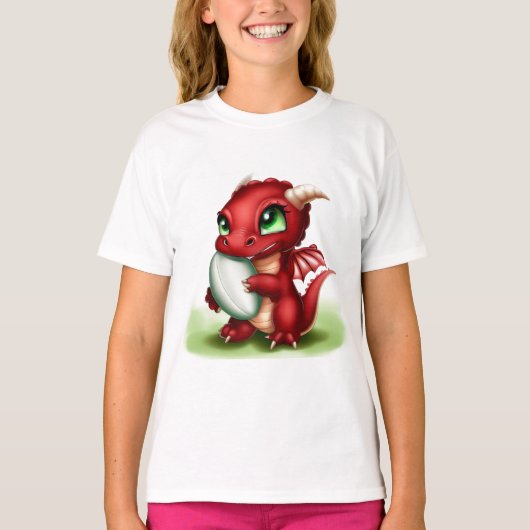Welsh Rugby Spelen Dragon Kinder T-shirt (Voorkant)