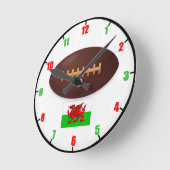 Welsh Rugby Wall Clock Ronde Klok (Hoek)