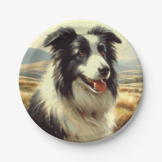 Welsh Sheepdog schilderij Papieren Bordje (Voorkant)