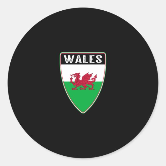 Welsh Shield Ronde Sticker (Voorkant)