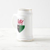 Welsh Shield Stein - Dragon & Cross Bierpul (Voorkant links)