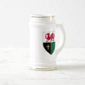 Welsh Shield Stein - Dragon & Cross Bierpul (Voorkant rechts)