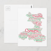 Welsh Slang Word Art Map Briefkaart (Voorkant / Achterkant)