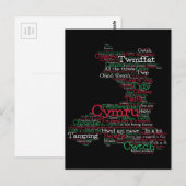 Welsh Slang Word Art Map Briefkaart (Voorkant / Achterkant)