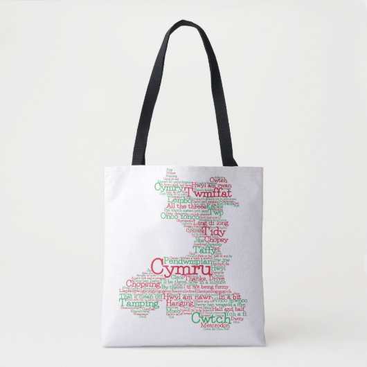 Welsh Slang Word Art Map Canvas tas (Voorkant)