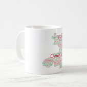 Welsh Slang Word Art Map Coffee Mok (Voorkant links)