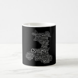 Welsh Slang Word Art Map Coffee Mok
