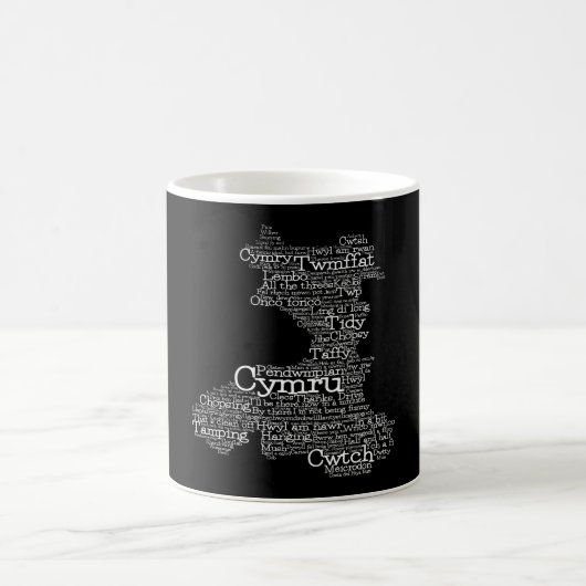 Welsh Slang Word Art Map Coffee Mok (Center)