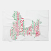 Welsh Slang Word Art Map Kitchen Towel Theedoek (Horizontaal)
