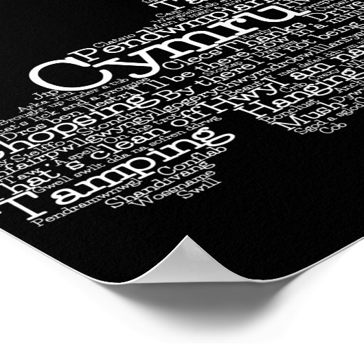 Welsh Slang Word Art Map Poster (Hoek)