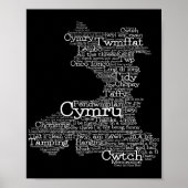 Welsh Slang Word Art Map Poster (Voorkant)