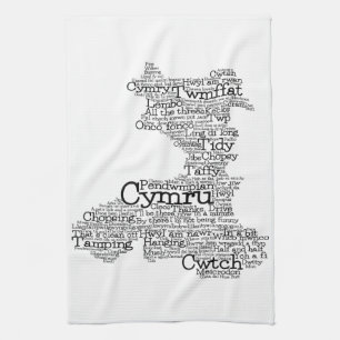 Welsh Slang Word Art Map Theedoek