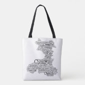 Welsh Slang Word Art Map Tote Bag (Achterkant)