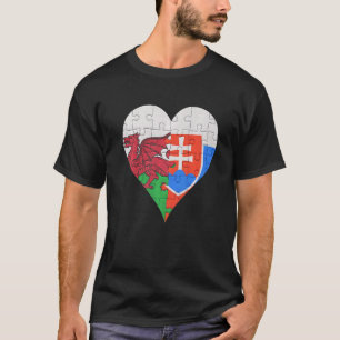 Welsh Slowakije Flag Heart T-shirt