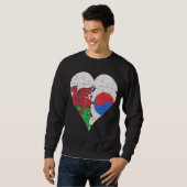 Welsh South Korean Flag Heart Trui (Voorkant volledig)