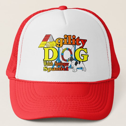 Welsh Springer Spaniel Agility Gifts Trucker Pet (Voorkant)