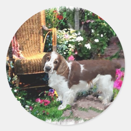 Welsh Springer Spaniel Art Gifts Ronde Sticker (Voorkant)