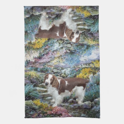 Welsh Springer Spaniel Art Gifts Theedoek (Verticaal)