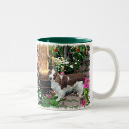 Welsh Springer Spaniel Art Gifts Tweekleurige Koffiemok