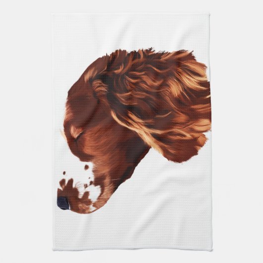 Welsh Springer Spaniel Art Theedoek (Verticaal)