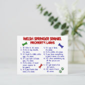 WELSH SPRINGER SPANIEL de Wetten 2 van het Bezit v Briefkaart (Staand voorkant)